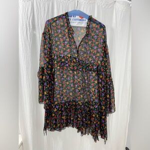 The kooples sheer floral dress size 3 (L)